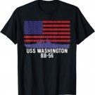 USS Washington BB-56 Battleship Vintage American Flag T-Shirt