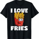 I Love Fries Funny Cute Vintage French Fry Lover T-Shirt T-Shirt