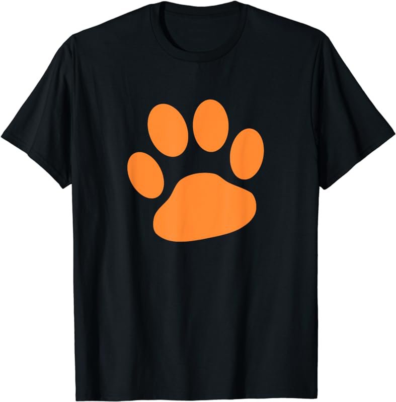 Orange Paw Print T-Shirt