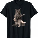 Cat Playing Banjo Guitar Short Sleeve T-Shirt