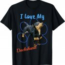 I Love My Dachshund Best Dog Lover Paw Print T-Shirt!