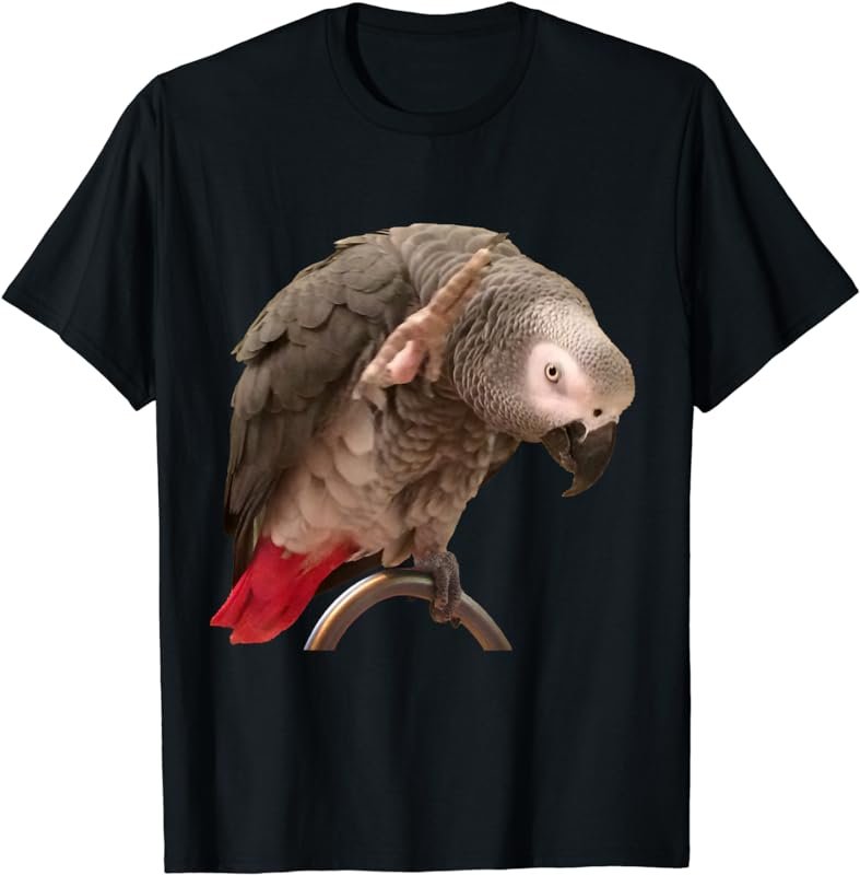 Funny African Grey Parrot Waving T-Shirt