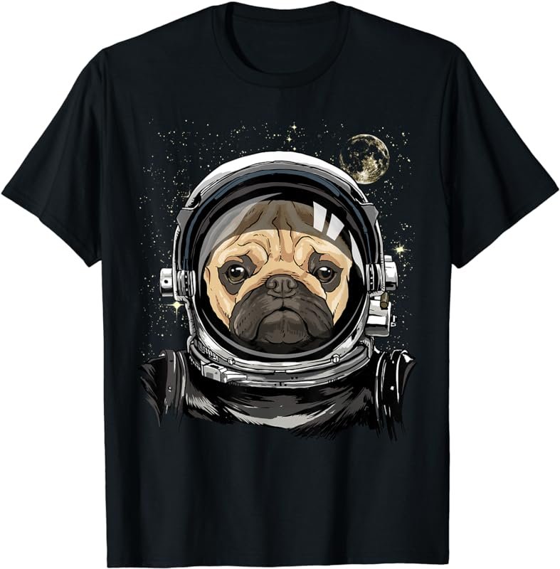 Outer Space Astronaut Pug Puppy Pet Animal Pug Dog Lover T-Shirt