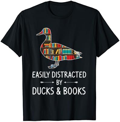 Easily Distracted By Ducks & Books Lover Gift Mallard Dipper T-Shirt
