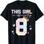 8th Birthday Crown Year Old Tie Dye is Officially 8 Eight T-Shirt