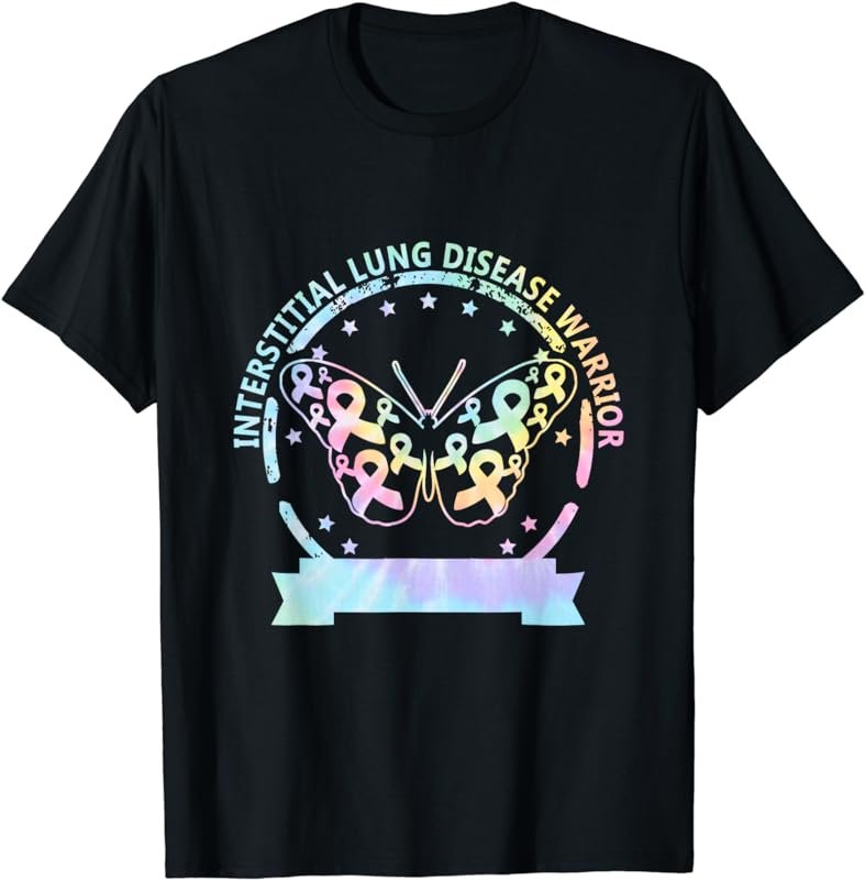 Interstitial Lung Disease betterfly ribbon awareness Tie Dye T-Shirt