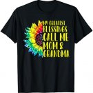 My Greatest Blessings Call Me Mom Grandma Sunflower Tie Dye T-Shirt