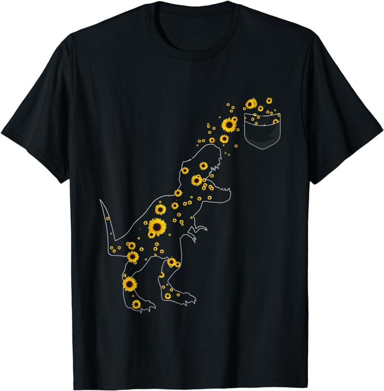 Sunshine Dinosaurs T-rex Sunflower Rex Sun Flower dinosaur T-Shirt