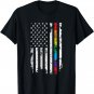 Gay Pride Thin Rainbow Line American Flag T-Shirt