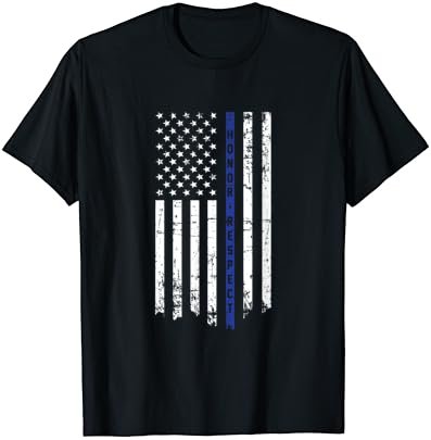 Honor & Respect Police Officer Thin Blue Line Flag T-shirt T-Shirt