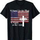 Stand for the Flag, I Kneel at the Cross Patriotic Christian T-Shirt