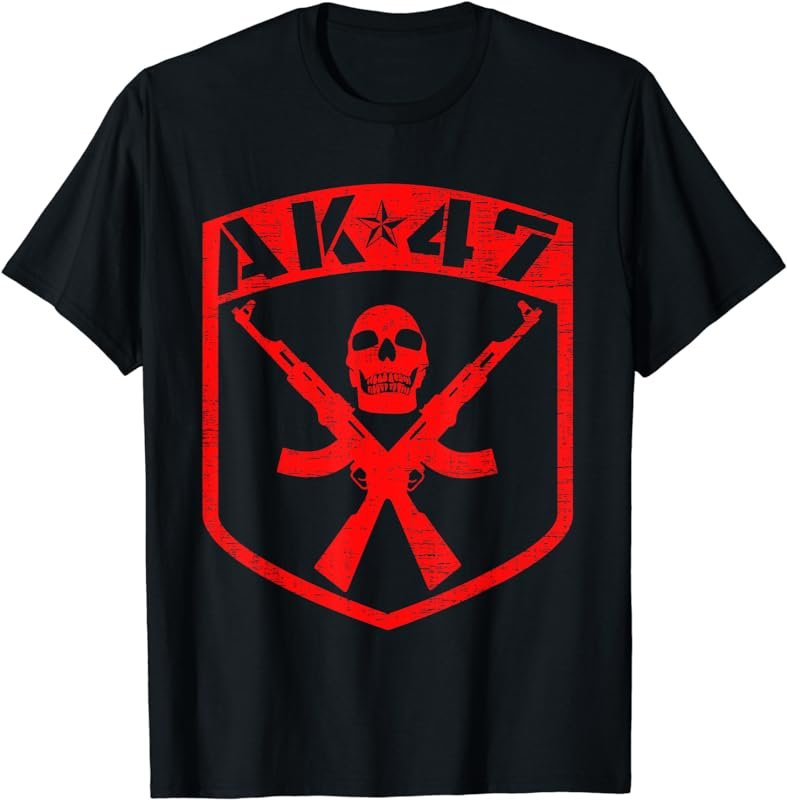 Kalashnikov Skull AK-47 Assault Rifle Gun T-Shirt