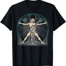 Vitruvian Man Playing Guitar Da Vinci Graphic Tees Men Women T-Shirt