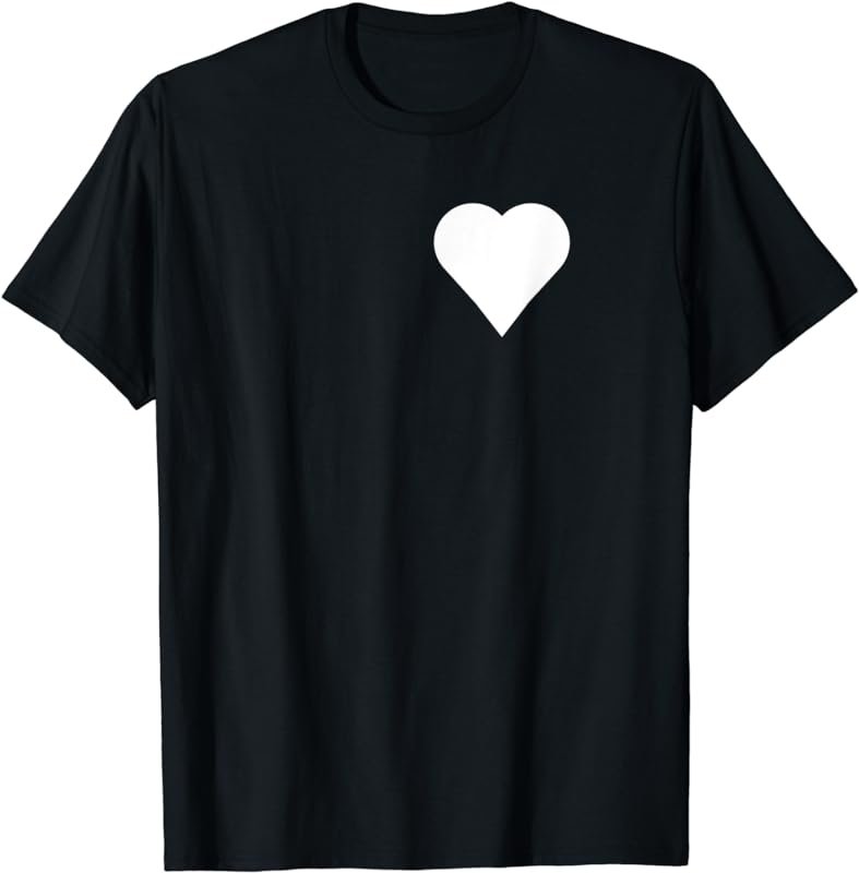 White heart on black T-Shirt