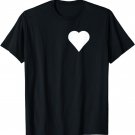 White heart on black T-Shirt