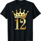 Crown Number 12 (Vintage Golden Yellow) 12th Birthday T-Shirt