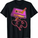 80s Cassette Tape Pencil 1980s Retro Vintage Throwback Music Short Sleeve T-Shirt