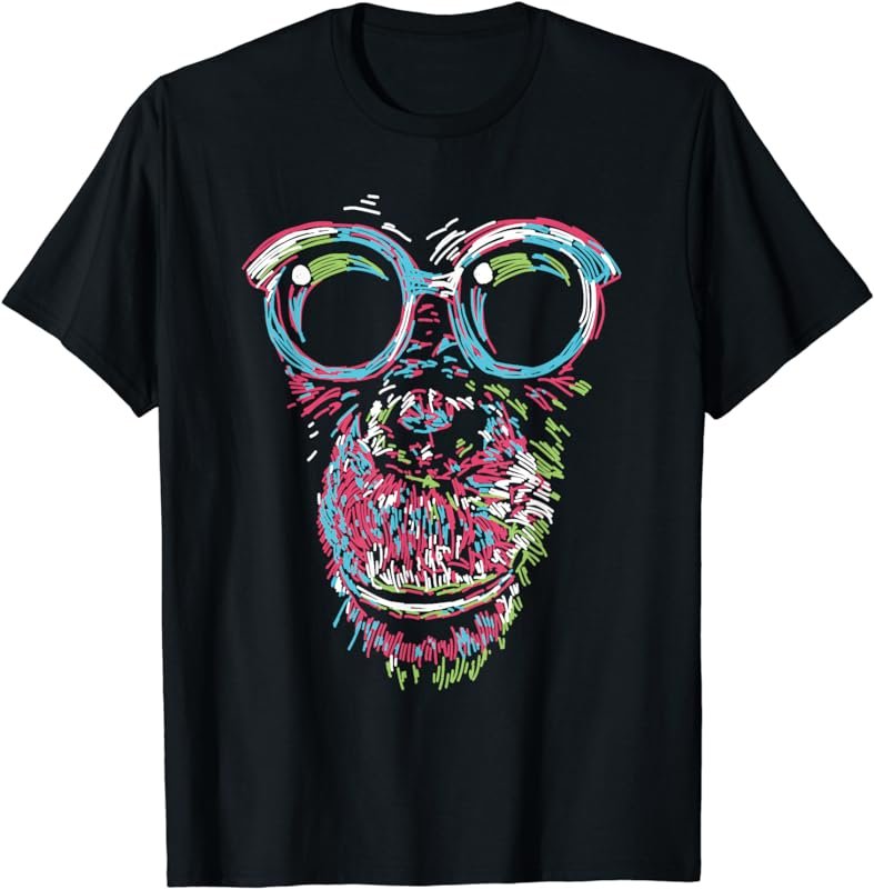 Monkey - colorful abstract with glasses T-Shirt