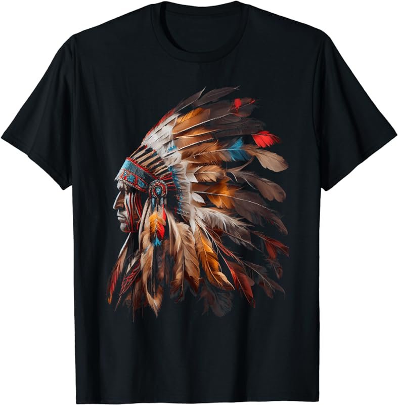 Native American Indian Headdress Graphic Tees Men Women T-Shirt