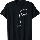 Portrait Line Drawing Sketch Face T-Shirt Abstract Art Tee