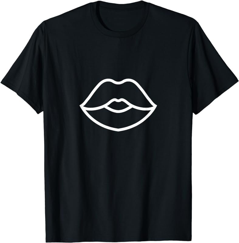 Lips Minimal Retro Line Drawing Abstract Art Artists Gift T-Shirt