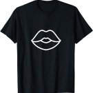 Lips Minimal Retro Line Drawing Abstract Art Artists Gift T-Shirt