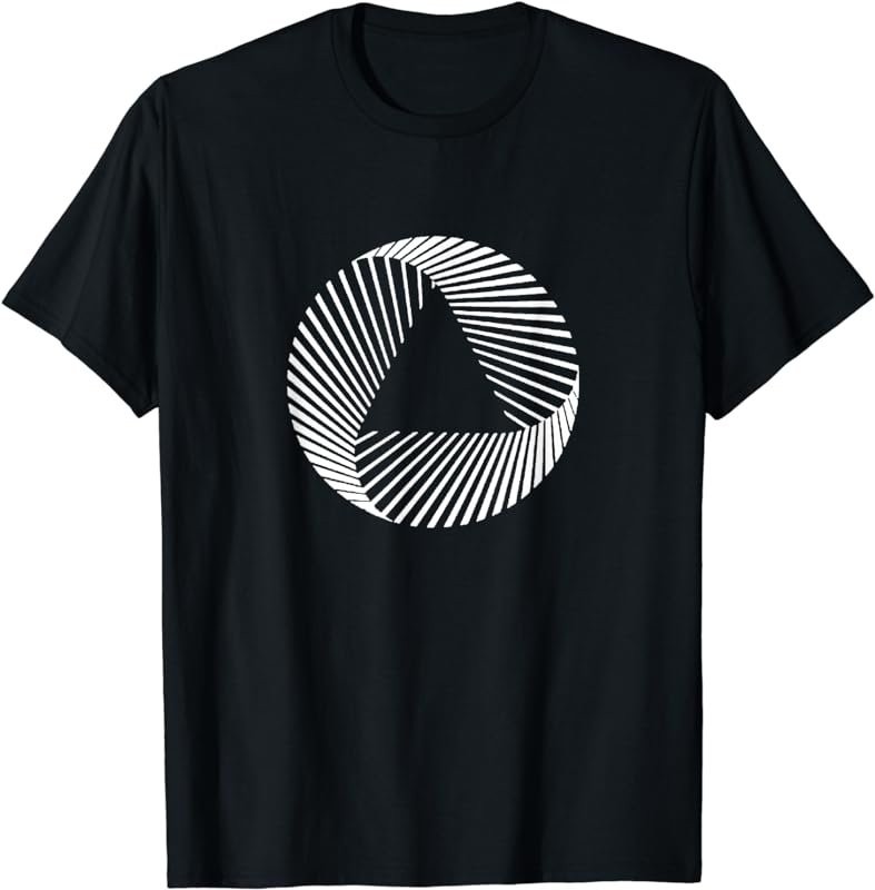 Circle Triangle Line Graphic Abstract Minimal Symbol Black T-Shirt