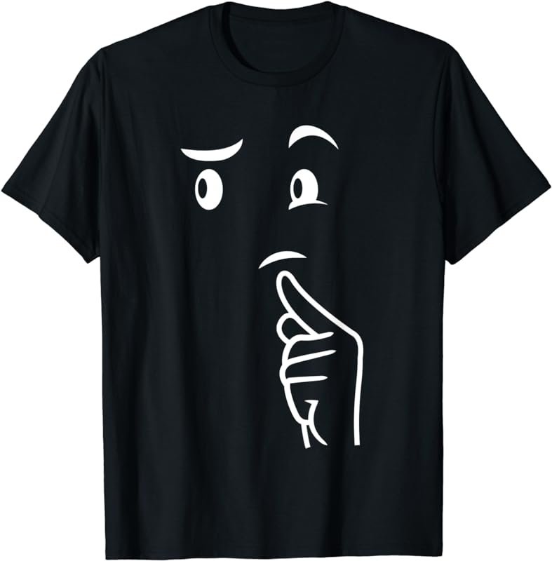 Fun Artsy Minimalist Aesthetic Thinking Face Line Art T-Shirt