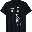 Fun Artsy Minimalist Aesthetic Thinking Face Line Art T-Shirt