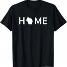 Home In Wisconsin Love U.S. State Outline Silhouette T-Shirt