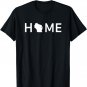 Home In Wisconsin Love U.S. State Outline Silhouette T-Shirt