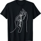 Line Art Hand Abstract Minimalist Drawing Cool Novelty Gifts T-Shirt