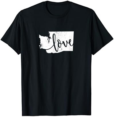 Washington Home Love Vintage state map outline shirt gift T-Shirt