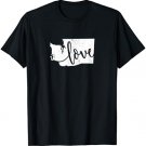 Washington Home Love Vintage state map outline shirt gift T-Shirt