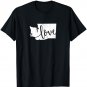 Washington Home Love Vintage state map outline shirt gift T-Shirt