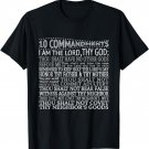 Christian T-Shirt 10 Commandments Ten Decalogue Bible Tee