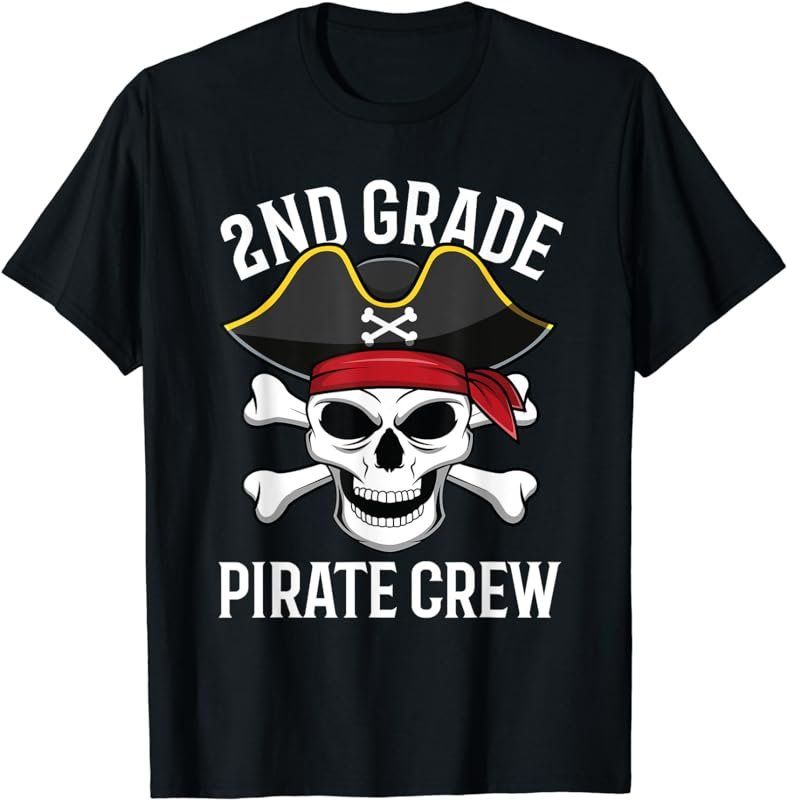 2nd Grade Pirate Crew Halloween Costume Student Teacher Gift T-Shirt