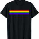 Cute Minimalist Gay Pride LGBTQ Rainbow Stripe Vertical Flag T-Shirt