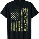 Merica Camo American USA Flag Camouflage Patriotic T-Shirt