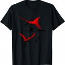 Beautiful Red Black striped Marlin Fishing Deep Sea Angler T-Shirt