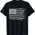 Vintage US American Flag USA Pro Gun Retro for Gun-Owners T-Shirt