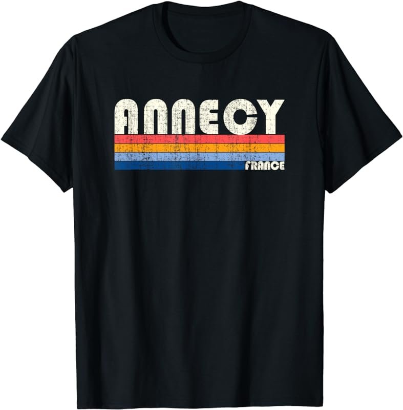 Retro Vintage 70s 80s Style Annecy, France T-Shirt