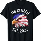 US citizen est. 2022, eagle in colors of US flag, patriotic T-Shirt
