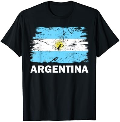 Vintage Argentina Argentinian Flag Pride Support T-Shirt