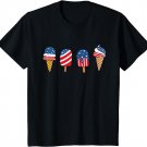 Kids Ice Cream 4th Of July Cool Dessert Patriotic Kids Toddler T-Shirt