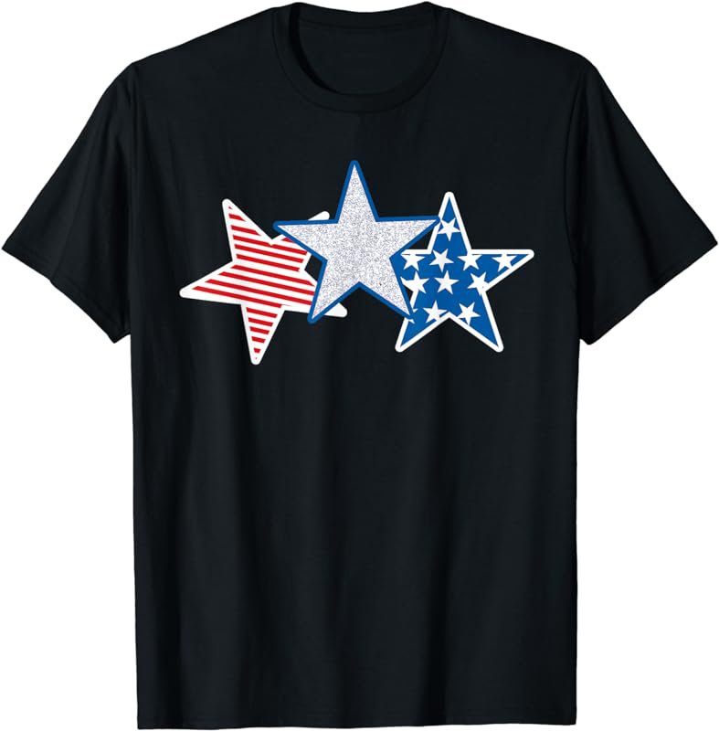 USA Red White Blue T-shirt American Flag U.S.A Stars Stripes