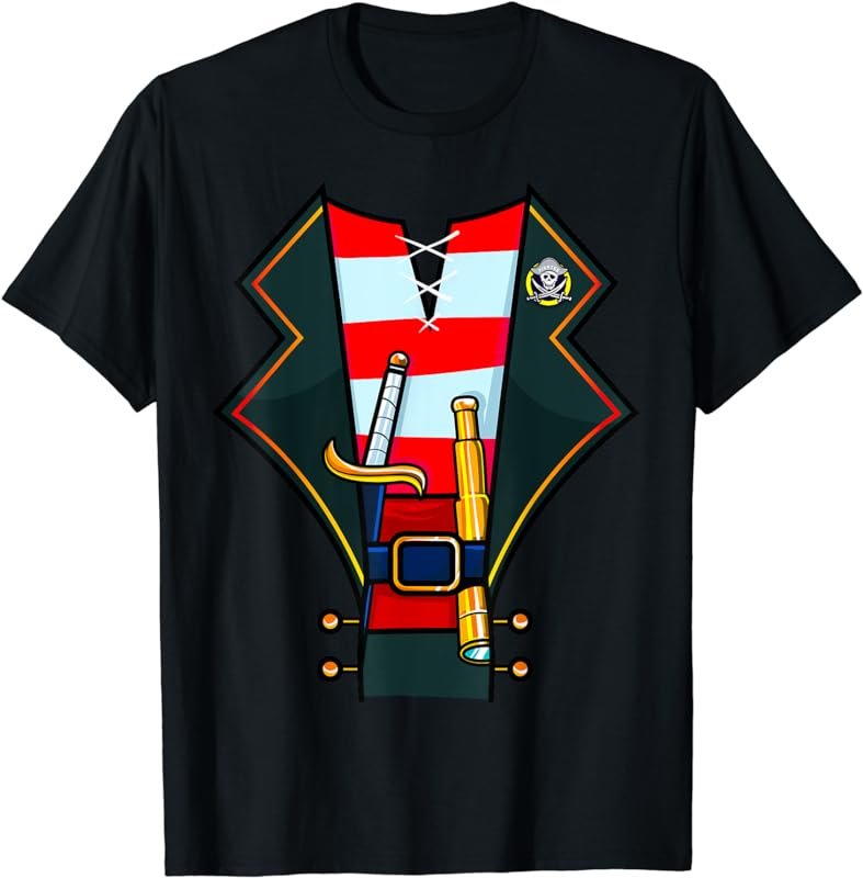 Pirate Costume Buccaneer Cruise Captain Men Women Kids Boys T-Shirt