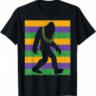 Bigfoot Mardi Gras Sasquatch Funny Men Kids Gift Tee T-Shirt