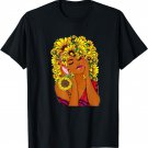 Crazy Black Girl Sunflower Natural Hair T-Shirt