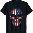 USA Skull Patriot flag, American States stars and stripes T-Shirt